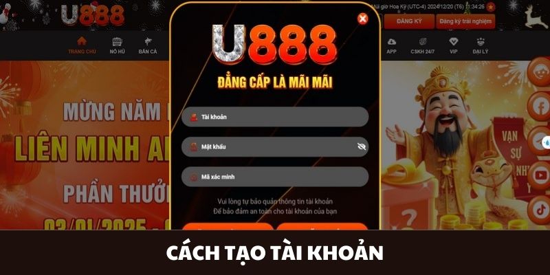 Cách tạo tài khoản trên ứng dụng xóc đĩa U 888